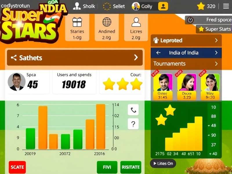 Goa Super Stars gameplay screenshot showing vibrant Indian-themed interface
